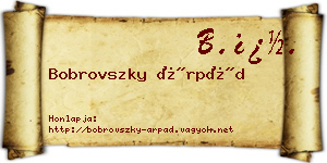 Bobrovszky Árpád névjegykártya