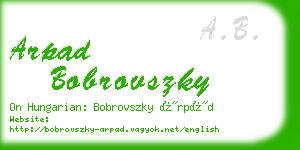 arpad bobrovszky business card